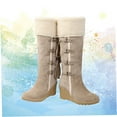 thumbnail image 3 of AURARMLET 1 Pair Women's Breathable Rubber Boots Beige Winter Snow Fashion Footwear, 3 of 8
