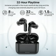 TOZO NC2 Noise Cancelling Earbuds Wireless, Bluetooth in-Ear Detection Headphones, 42H Play, ENC Mic Clear Calls, Stereo Bass, IPX6 Waterproof, Transparency Mode, Wireless Charging, One-Step Pairing