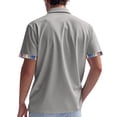 thumbnail image 3 of Blusa y camisa de manga corta con cuello vuelto para hombre, informal, de verano, de poliéster, con cuello vuelto y retazos., 3 of 6