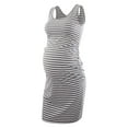 thumbnail image 2 of KelaJuan Pregnant Woman Dress Stripe Sleeveless Crew Neck Slim Midi Tank Dress Summer Casual Maternity Dress, 2 of 6