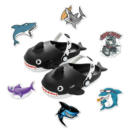 

Pudcoco Women Men Summer Dual-purpose Slippers Shark Shape Indoor Outdoor Non-slip Shoes Stickers