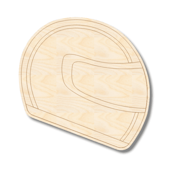 Unfinished Wood Etched Helmet Shape | Paint By Line Crafts | up to 30" DIY 5" / 1/8"