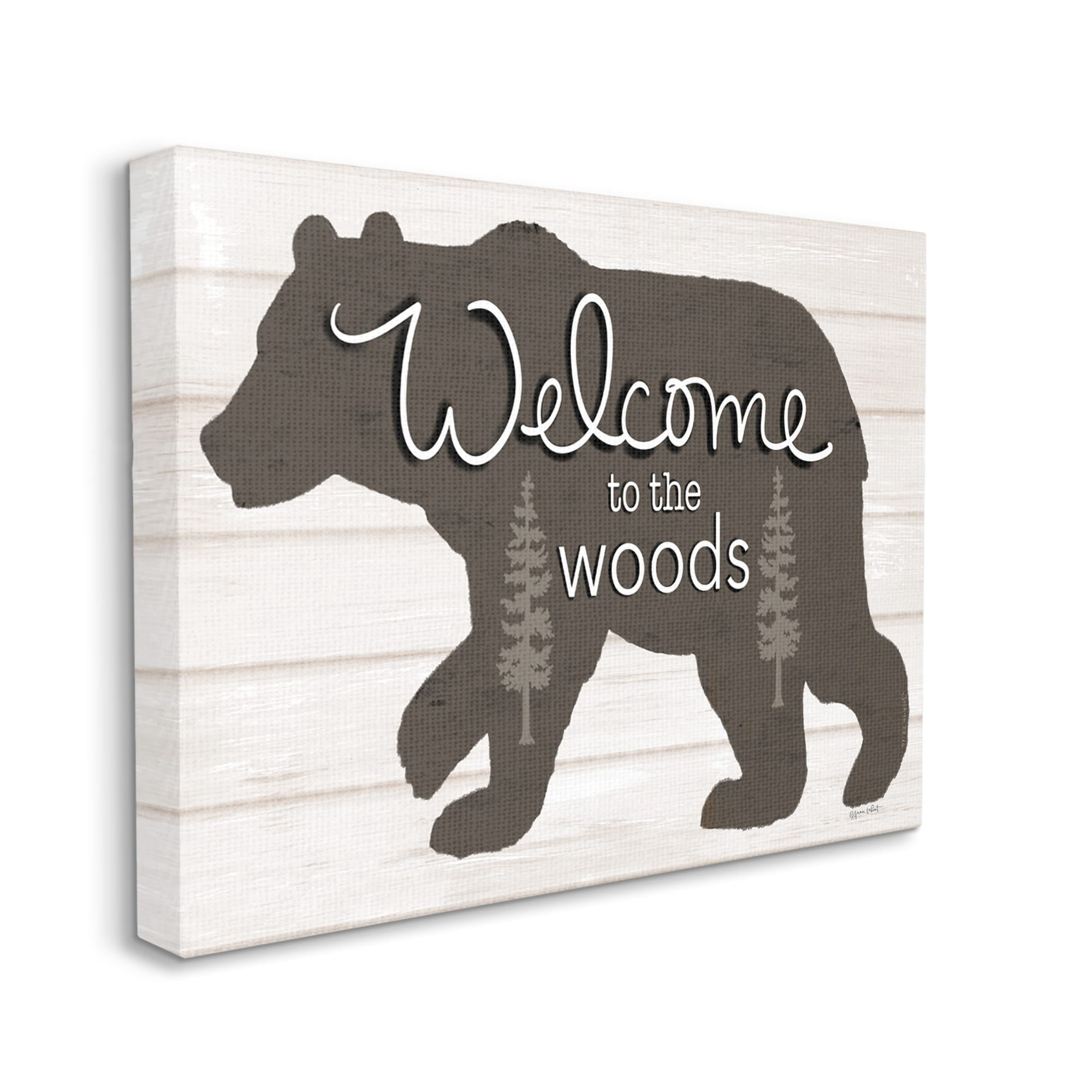 Stupell Welcome To The Woods Cabin Sign Animals & Insects Painting Gallery Wrapped Canvas Print Wall Art
