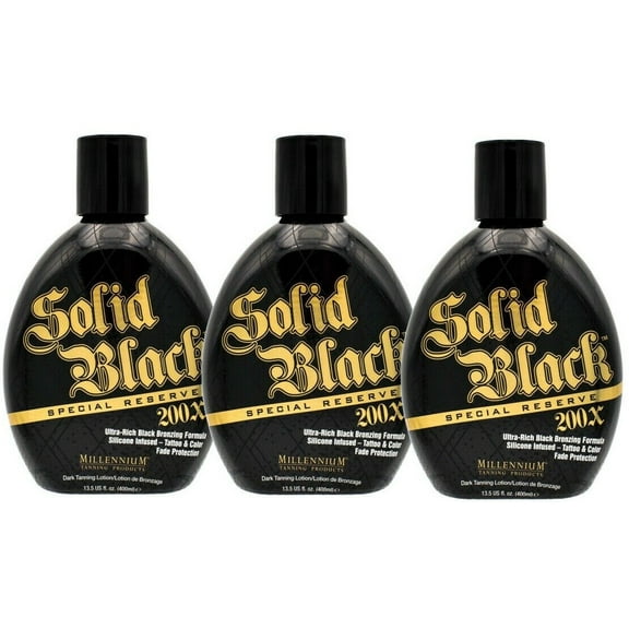 3 Millennium Tanning SOLID BLACK SPECIAL RESERVE 200X Bronzer Dark Tan BedLotion