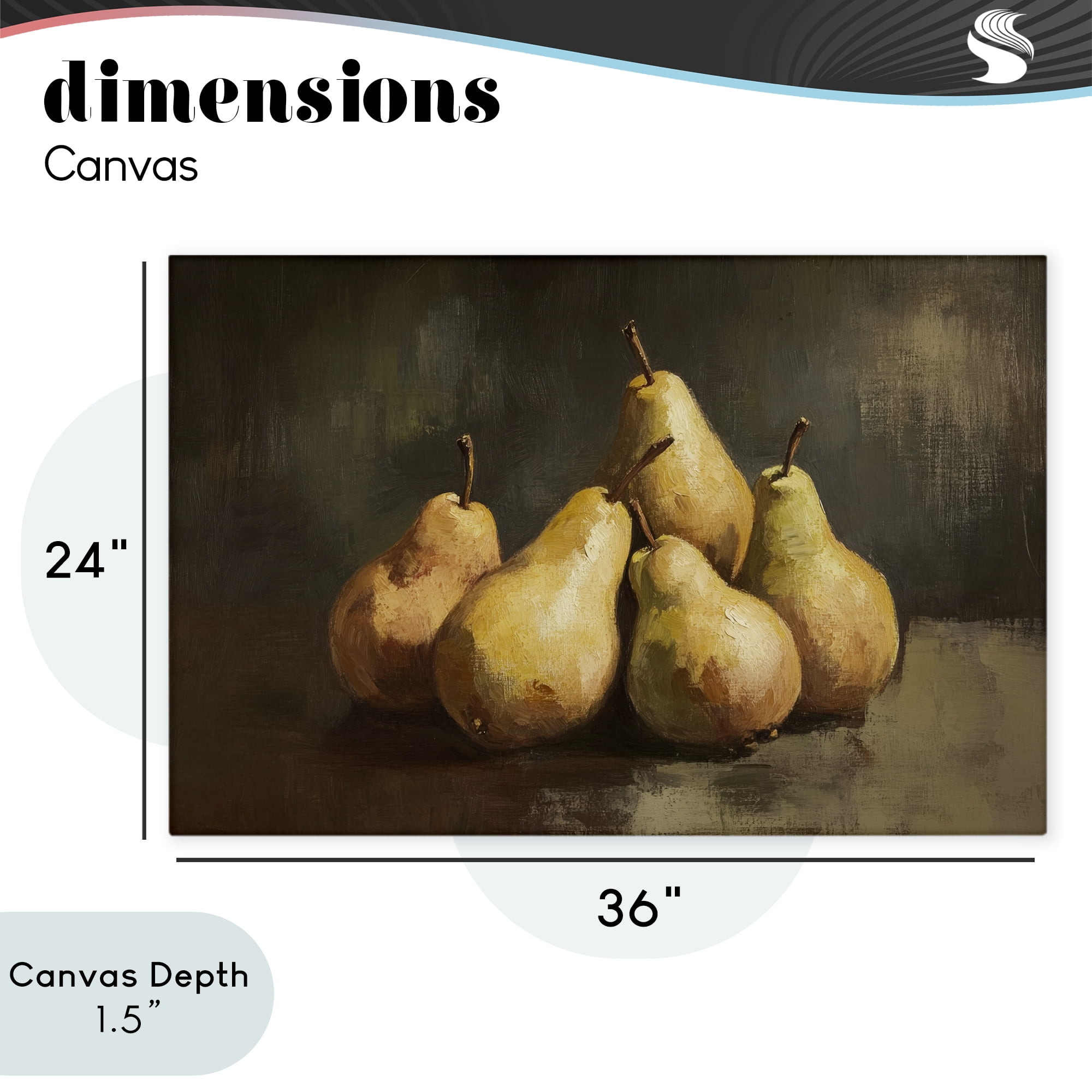 Stupell Industries Golden Pears Still Life Canvas Wall Art, design by Petal Prints Design