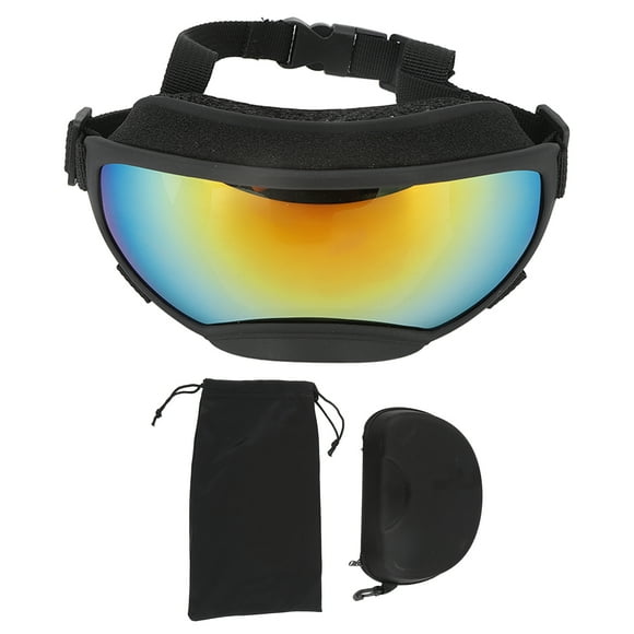 Red, Adjustable Sunglasses for Outdoor Pooch Eye Safety UV-Protective Windproof Dog Goggles