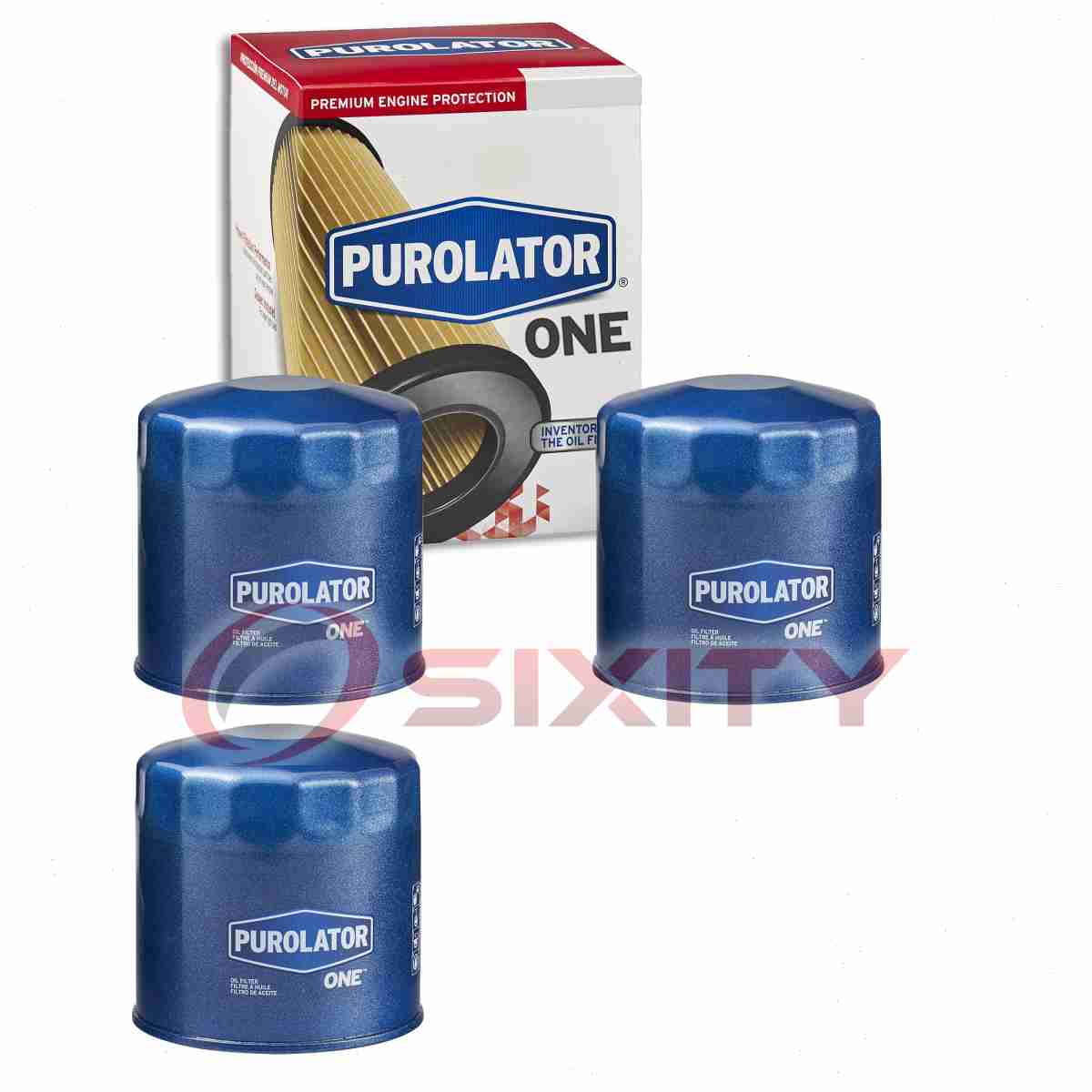 3 pc Purolator ONE PL24651 Engine Oil Filters for Oil Change Lubricant Filters
