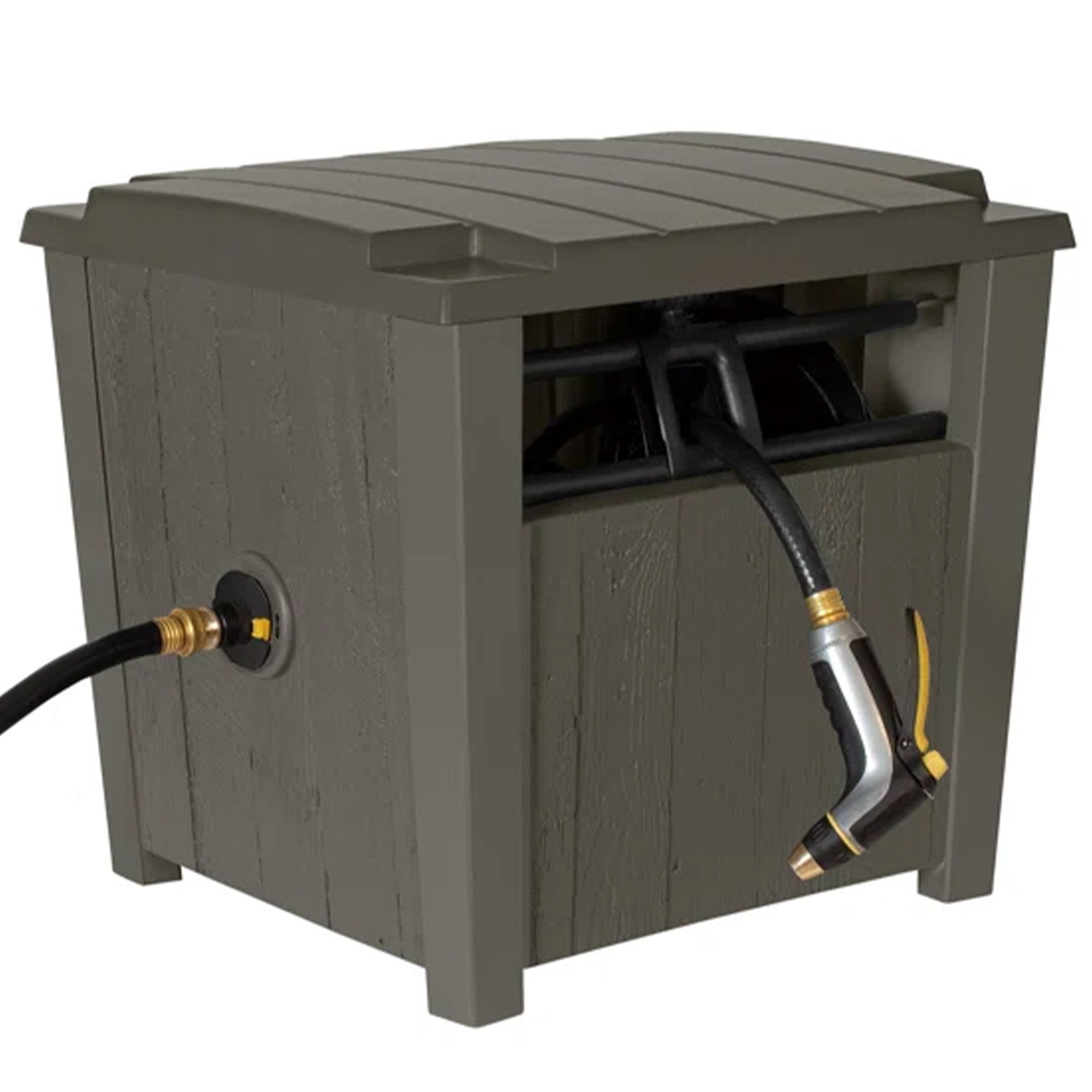 Garden Hose Portable Storage Box Outdoor Hideaway Water Reel Container 150  Ft. 313047174154