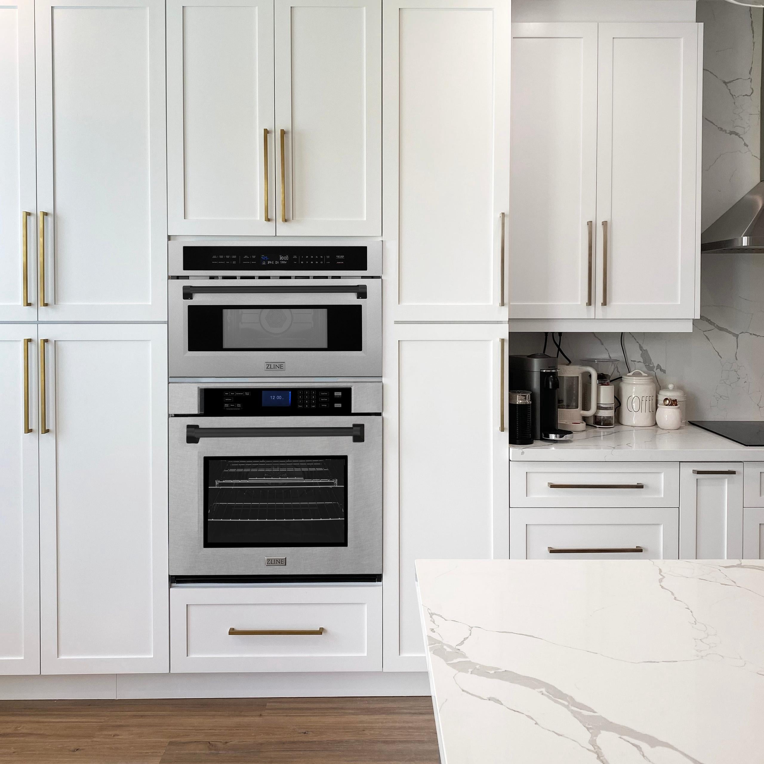 ZLINE Autograph Edition 30 1.6 cu ft. Built-in Convection Microwave Oven in Fingerprint Resistant Stainless Steel and Matte Black Accents