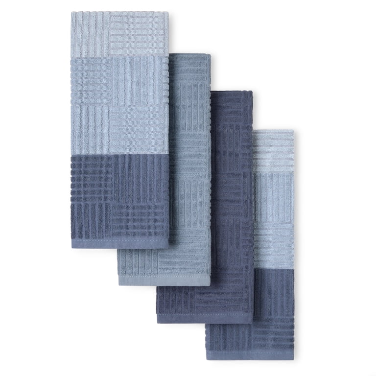 Town & Country Antimicrobial Cotton Kitchen Towels, 4-Pack Blue photo 1