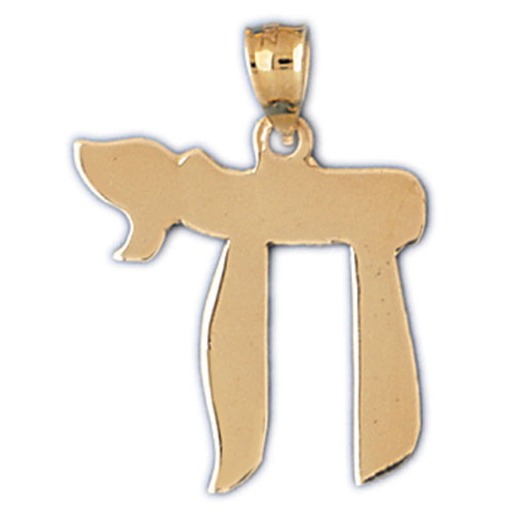 Rose Gold-plated Silver 21mm Jewish Chai Pendant