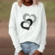thumbnail image 1 of Hot Sale!!Valentine Day Shirts for Women Love Heart Crewneck Sweatshirt Cute Gnome Sweater Tops Pullover Outfits Gifts Clothes Love Neck Sweater Casual Women's Long Blouse Sleeve Loose Top Print O, 1 of 6