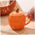 thumbnail image 6 of Pumpkin Mug Large Ceramic Cup with Handle fall coffee mug Halloween 11oz Novelty 3D Shaped Coffee Cup with Lid for Autumn Decor Home Kitchen, 6 of 6