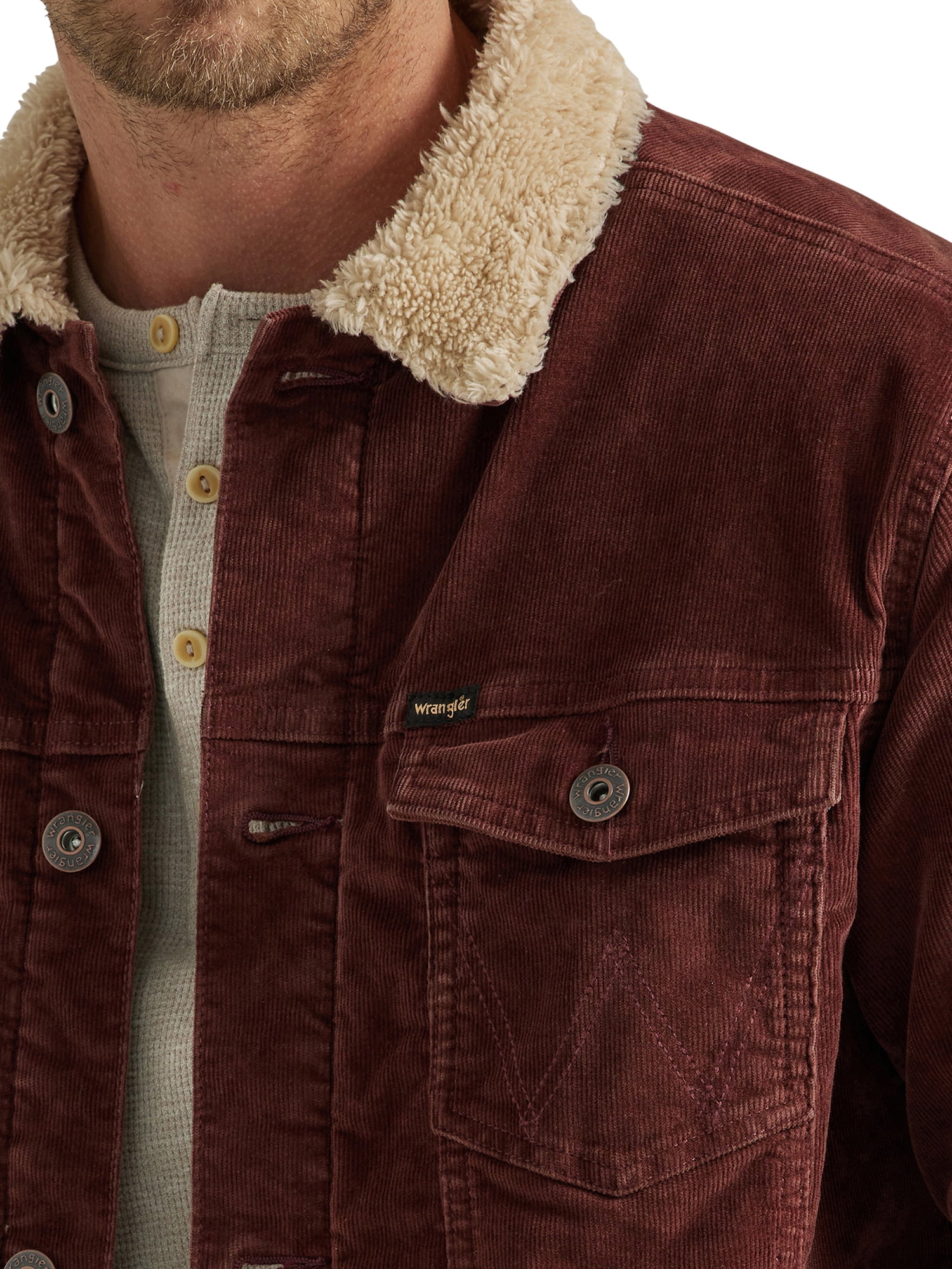 Wrangler® Men's and Big Men's Sherpa Lined Regular Fit Trucker Jacket