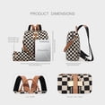 thumbnail image 4 of Small Checkered Backpack for Women, With Cherry Pendant, Shoulder Handbag With Multi-Compartment Purses For Travel/Work/Shopping (Style A-Brown), 4 of 6