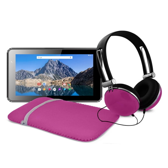 Pre-Owned Ematic 7" 16GB Tablet with Android 7.1 (Nougat) + Sleeve and Headphones, Pink (EGQ373PN)