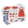 thumbnail image 1 of Ambesonne Heels and Dresses Place Mats Set of 4, Women Garment, Standard Size, Coral Lavender Black, 1 of 6