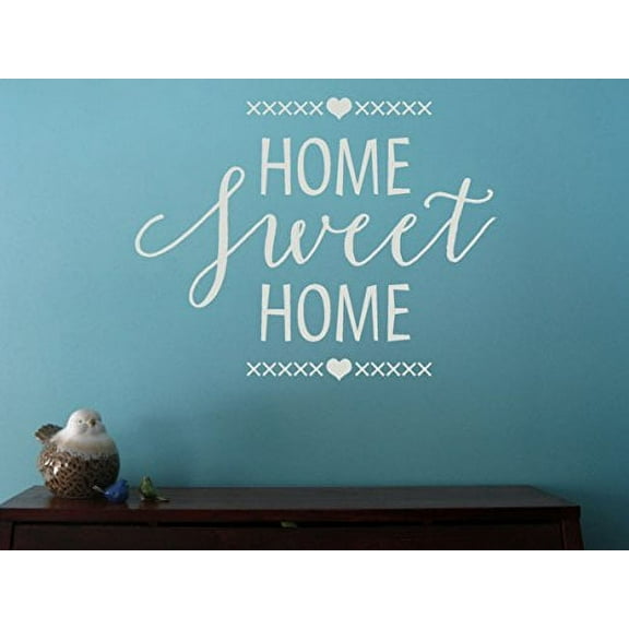 Home Sweet Home Wall Art Window Decal Vinyl Sticker, 23 x 18 , Warm Gray