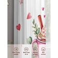 thumbnail image 6 of Valentine's Day Sheer Curtains 96 Inch Length 2 Panels Set, Ice Cream Love Rose Eucalyptus Leaves Voile Window Treatment Semi Sheer Long Curtains Drapes for Bedroom/Living Room/Kitchen 52"x96"x2, 6 of 7
