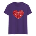 thumbnail image 4 of T-shirts de la Saint-Valentin pour Femmes 2026 à Manches Courtes Col Rond avec Cœur Graphique, 4 of 4