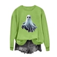 thumbnail image 4 of thefmos Women's Long Sleeve Halloween Print Sweatshirt Casual Festive Pullover Spooky Loose Fit Season Fall Fashion Outfit, Mint Green 2XL, 4 of 5