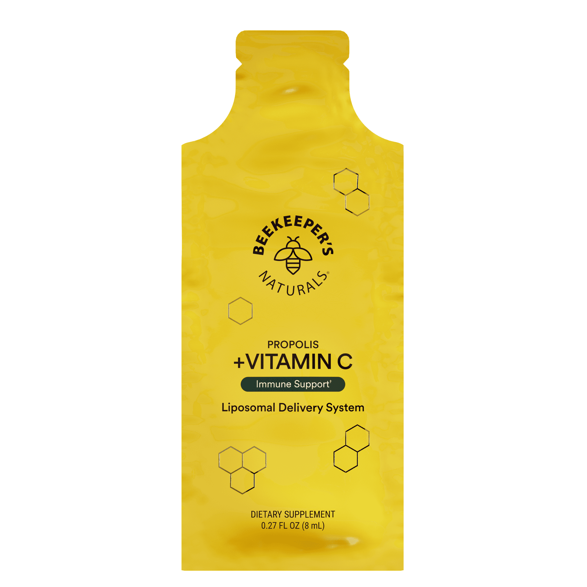 Beekeeper's Naturals Propolis Liposomal Vitamin C, 1000mg Supercharged Immune Support & Increased Bio-availibity for Max Absorption, 1 Count, 0.27 FL OZ