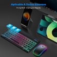thumbnail image 2 of Teclado y Mouse Español Inalámbrico, Teclado Bluetooth RGB de 13 Pulgadas, Ratón de Modo Dual con 3 dpi Ajustables, para iOS Android Windows Mac Tableta Laptop Celular y Computadora (Negro), 2 of 5