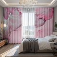 thumbnail image 2 of Marble Pink Blackout Curtains for Bedroom/Living Room, Pinch Pleated Black Out Curtains, Modern Abstract Ink Painting Luxury Room Darkening Window Drapes with Hooks 2 Panels, 39"x70", 2 of 8