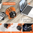 thumbnail image 7 of Camping Fan with LED Lantern, Rechargeable Battery Powered Fan, Portable Tent Fan with Remote Control, 25H Working Time, Battery Operated Fan, 180°Head Rotation, Outdoor travel Fan, Ceiling Fan, 7 of 7