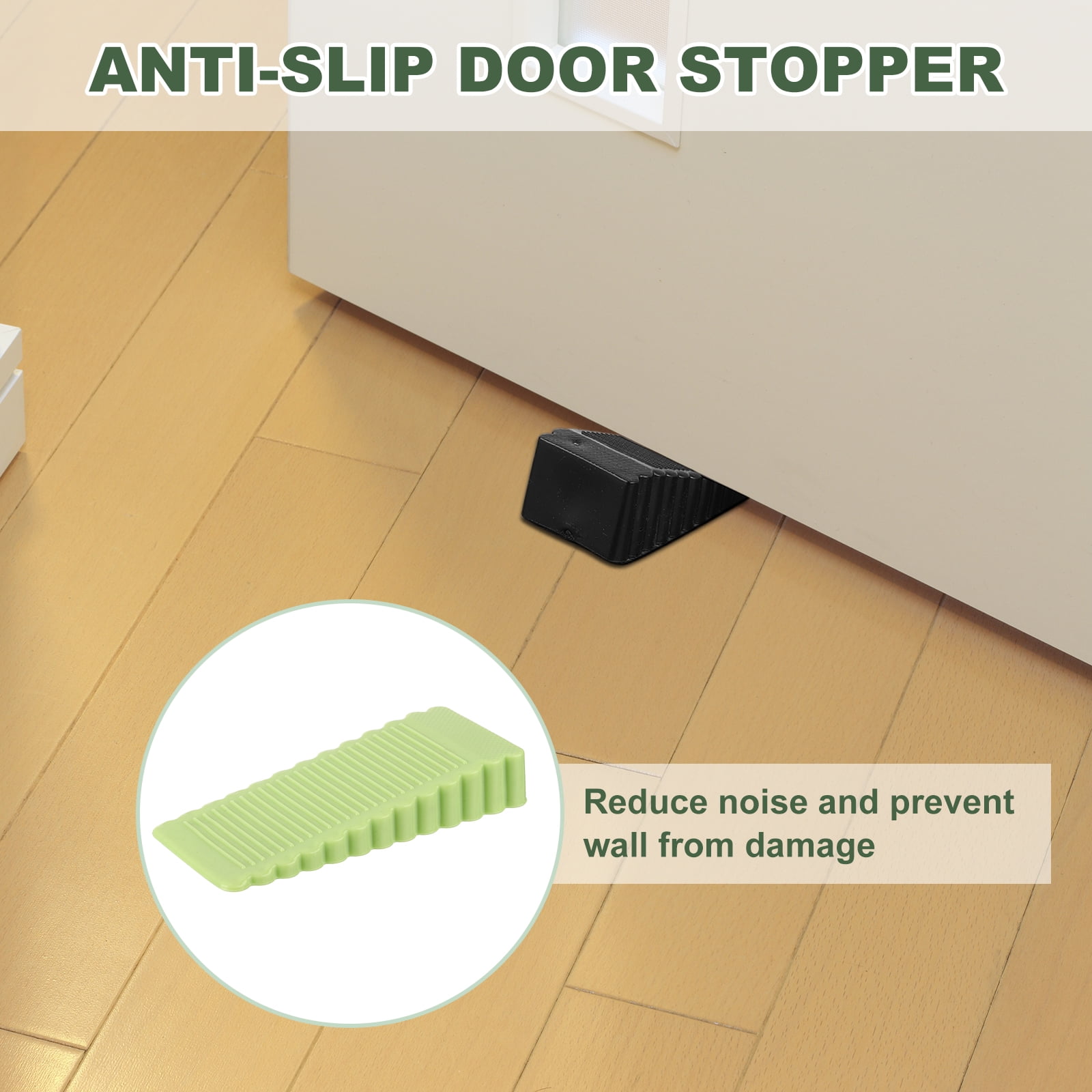 Uxcell 8 Pack 1.10" ABS Door Stoppers for Bottom Door Stop Wedge, Red