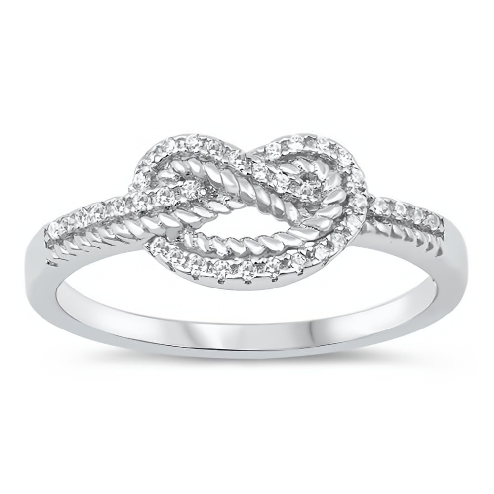 Cubic Zirconia Jewelry Gift Glitzs Jewels 925 Sterling Silver CZ Ring Clear