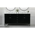 thumbnail image 2 of Elegant Decor Park Avenue 72" Metal MDF Marble Double Bathroom Vanity in Black, 2 of 7