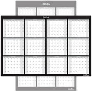 WallDeca 2024 Large Annual Erasable Laminated Wall Calendar, Jan 2024 - Dec 2024, 24 x 36 inch