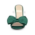 thumbnail image 5 of BLISSFUL STEP Women's Clear Strap Bow Stiletto Heels Mules Slide Sandals Dark Green (Size 6.5), 5 of 7