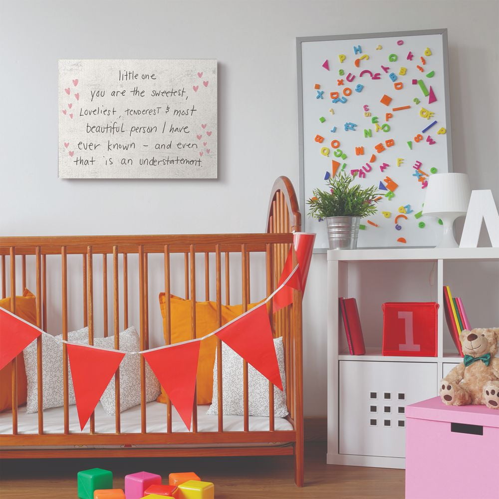 The Kids Room by Stupell Kids Inspirational Word Pink Stars Bedroom Nursery Design Canvas Wall Art by Daphne Polselli