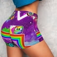 thumbnail image 4 of Lsque Geometry Dash Pattern High Waisted Biker Shorts for Women-Tummy Control Fitness Athletic Workout Running Yoga Gym Shorts,Moisture-Wicking-Large, 4 of 9
