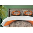 thumbnail image 4 of Ambesonne Rustic Duvet Cover Sets, Wooden Hardwood Grunge, 2-King, Tan Orange White, 4 of 7