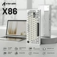 thumbnail image 2 of ATTACK SHARK X86 75% Wireless Gasket Mechanical Keyboard with Knob, CNC Aluminum Turd, 3 Mode Connectivity,82 Key Hot Swappable,Custom Linear Switches RGB Gaming Keyboard for Win/Mac/Linux-Star White, 2 of 10