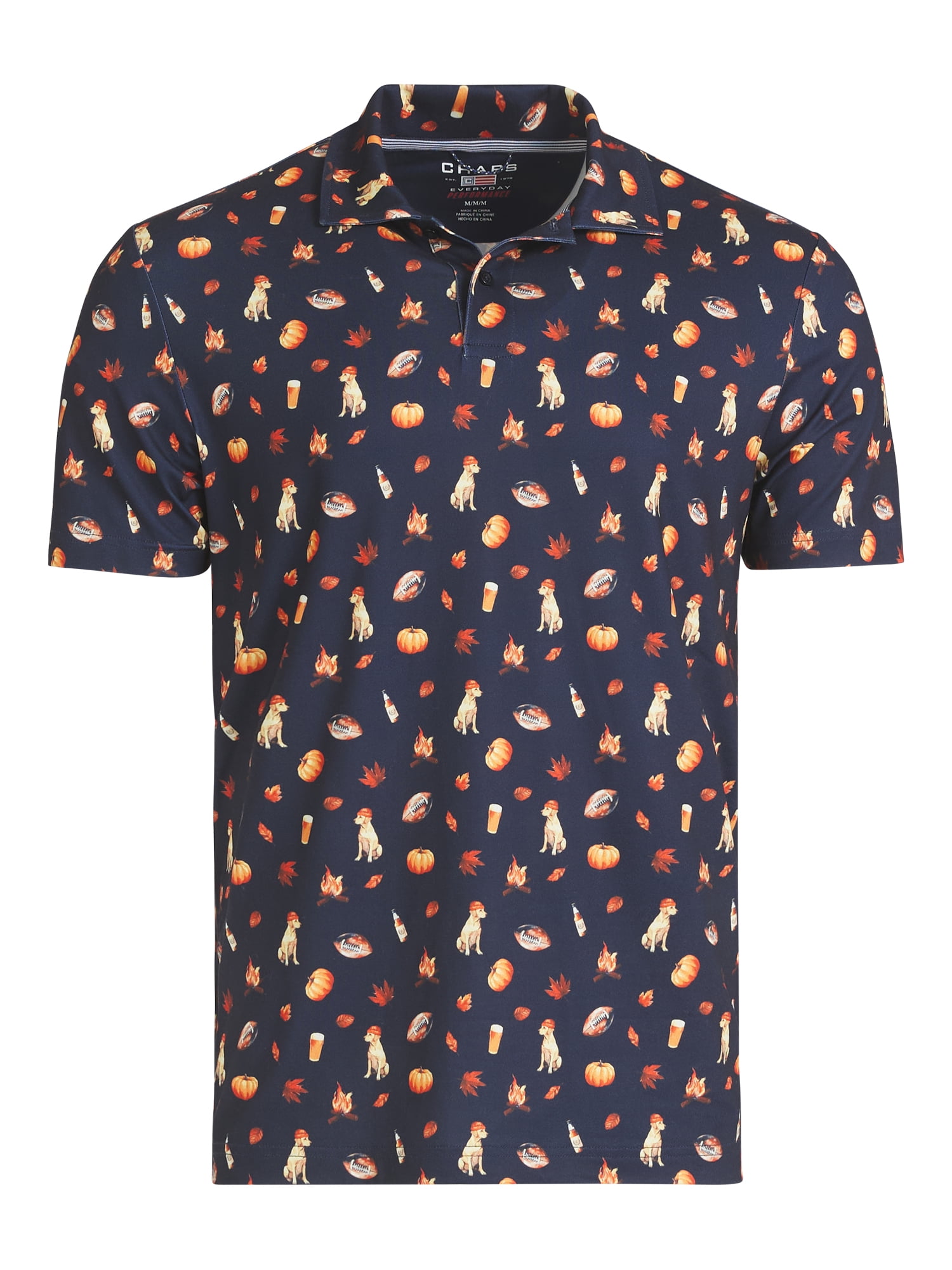 Chaps Men’s and Big Men’s Everyday Performance Printed Polo, Sizes S–2XL