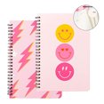 thumbnail image 1 of Cuadernos espirales preppy A5 L1rabe Diario espiral Y2K tapa dura Sonriente Cuaderno encuadernado rosa, 1 of 3