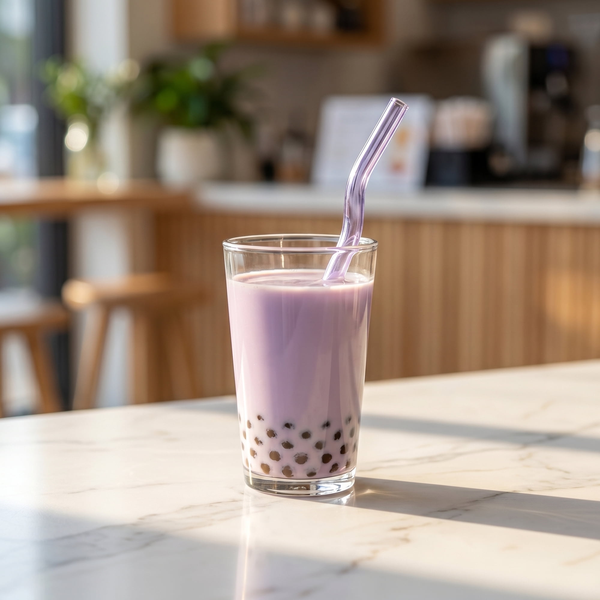 Unique Bargains 10Pcs Reusable Glass Dishwasher Safe Straws Purple