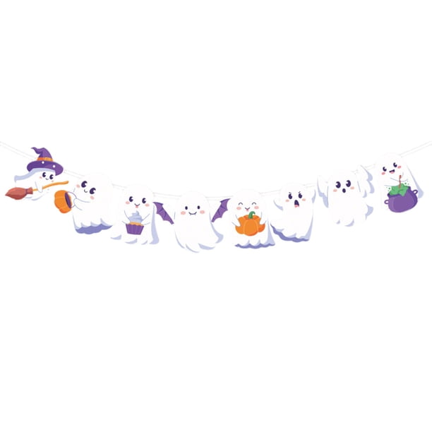 Set De Decoraciones Para Fiestas De Halloween Kit De Banderas De Papel Y Globos Para Decorar Habitaciones, Salones Y Paredes. Artículos Temáticos.