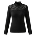 thumbnail image 5 of Breezora Womens Long Sleeve Thermal Tops Stand Neck Warm Fleece Turtleneck Undershirt For Autumn Winter Elegant, 5 of 7