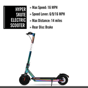 Hyper Toy Company 37V Skute Folding Electric Scooter, 350W Motor, Adult Ages 13+, Jet Fuel
