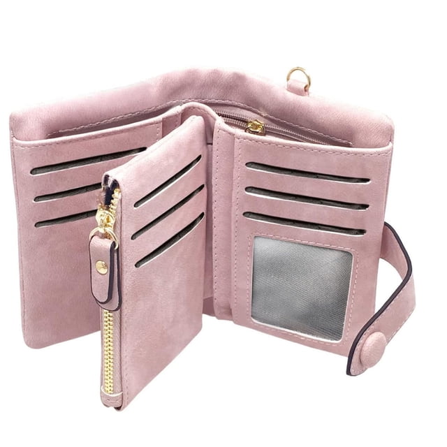 BEMS-1pcs Cartera de cuero para mujer, pulsera para mujer, cremallera de gran capacidad