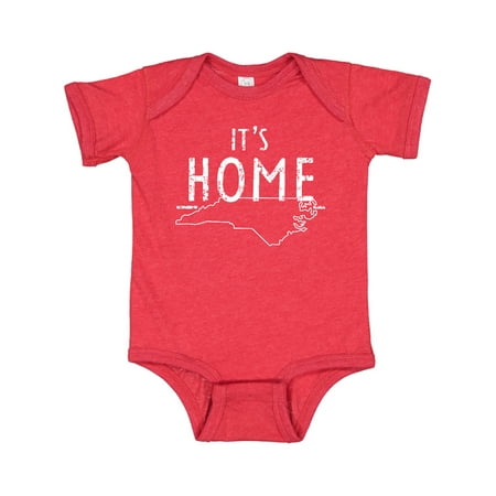 

Inktastic It s Home- State of North Carolina Outline Distressed Text Gift Baby Boy or Baby Girl Bodysuit