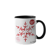 Adore Mugs Red Star Christmas Ornament Coffee Mug, Black - 11oz
