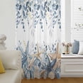 thumbnail image 5 of Blue Eucalyptus Coastal Sheer Curtains 96" Long, Beach Starfish Shell Nautical Light Filering Curtains, Privacy Drapes Simi Floor to Veiling Curtain for Living Room Bedroom Large Window Treatment, 5 of 9