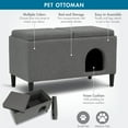 thumbnail image 4 of Paws & Purrs 32″ Wide Modern Dual-Purpose Ottoman & Multi-Cat Bed – Stylish 2-in-1 Footstool & Cozy Hideaway for Multiple Cats – Removable Cushioned Top, Hidden Storage, Grey, 4 of 12