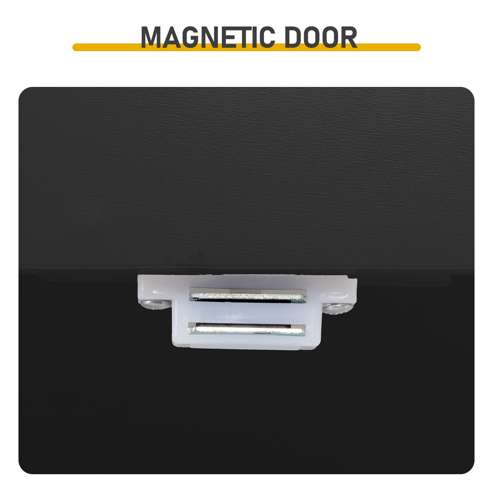 4-Door Vertical-Grain MDF Bathroom Cabinet, Black, 23.62 x 11.81 x 43.31 in